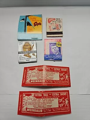 VINTAGE MATCH BOOK LOT Of 6 Various Advertisements Unstruck • $3.49