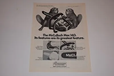 Vintage1977 McCullogh Chainsaw Print Ad • $12