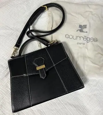 Courreges Vintage 2way Shoulder Bag Black • $156.60