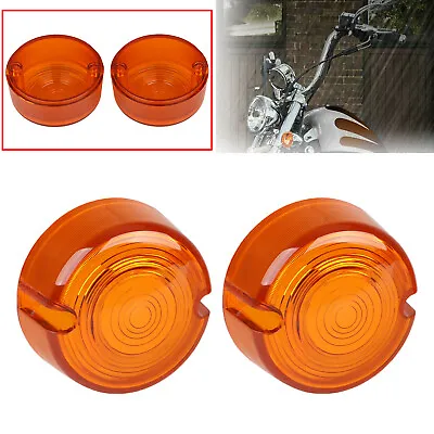 Motorcycle Amber Turn Signal Light Lens Covers For Harley Sportster Dyna Softail • $15.98