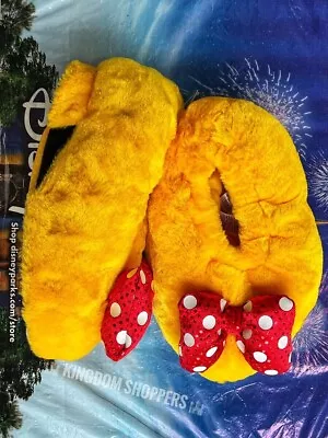 Minnie Mouse Feet Heels Slippers Adult Sz Large Yellow Disney World Parks NEW L • $35.09