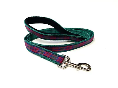 Tartan Dog Lead 1.1 Metre Long Padded Handle Short Walking Dog Lead 25mm Wide • £11.95