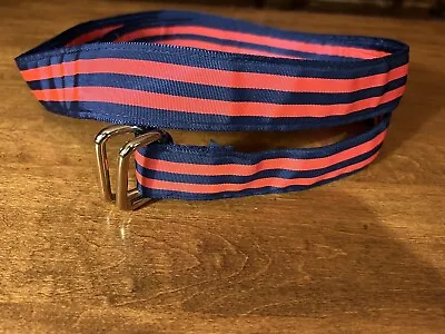 Rare J Press Striped Ribbon Belt XL Made In USA • $65
