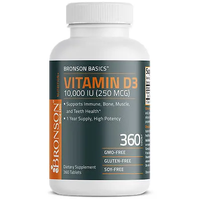 Bronson Vitamin D3 10000 IU High Potency 360 Tablets • $9.97