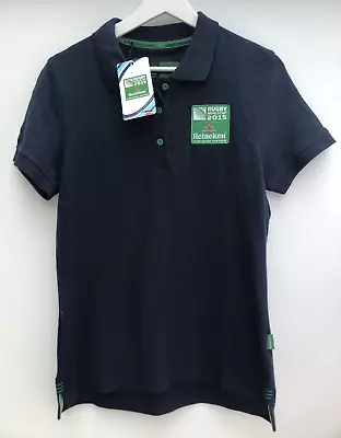 CANTERBURY Polo Shirt Rugby World Cup 2015 Blue Short Sleeve Womens Medium M • £14.95