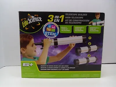 NEW Edu Science 3-in-1 Telescope Builder Ages 6+ New In Box • £10.49
