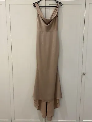 Jarlo Electra Cowl Fronted Champagne Maxi Dress Size 6 RRP £135 • £25