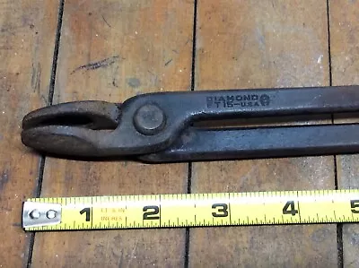 Vintage 15” Diamond Farrier Blacksmith Horse Forge Tong Tool Made In USA FT 15 • $35