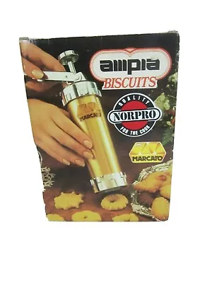 Marcato Ampia Biscuits Norpro Vintage Cookie Press 19 Disc 4 Tips Italy  • $12.29