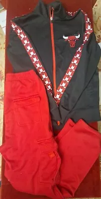 NBA Chicago Bulls Warm Up Track Suit.   Jacket Men's Size Sm & Pant Size Xxxl • $10