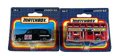 MB-49 MB-4 Matchbox London Taxi And London-Wide Tour Bus ~ Sealed 1991 Die Cast • $24.95