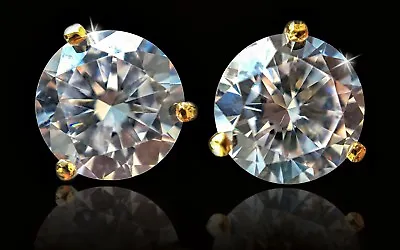 2 Ct Tw Martini Earrings Top Extra Brilliant CZ Moissanite Simulant 14kt Over SS • $69