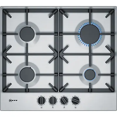 Neff N70 59cm 4 Burner Gas Hob - Stainless Steel T26DS49N0 • £349