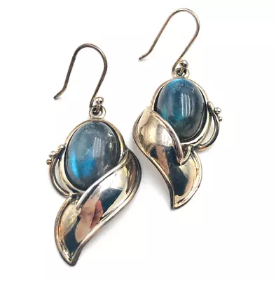 Hagit Gorali Isreal Labradorite Gemstone Sterling Silver Chandelier Earrings • $89.99