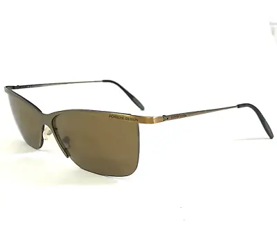 Porsche Design Sunglasses P2002 C Antique Gold Brown Frames With Brown Lenses • $174.99