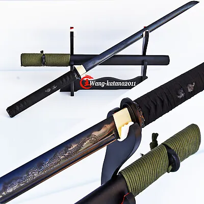33''Black Dragon Ninjato Sharp T10 Steel Japanese Ninja Wakizashi Straight Sword • $115