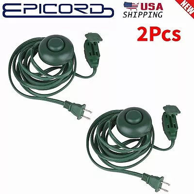 2Pack ON/OFF Foot Switch 9 FT Extension Cord Angled Flat Plug 16/2C 3 Outlets • $17.99