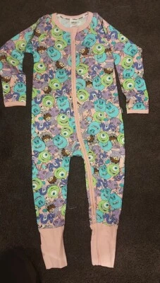 NEW BONDS GIRLS Monsters Inc Pink Zippy Wondersuit - Size 000 / 0 - 3 Mths • $49.50
