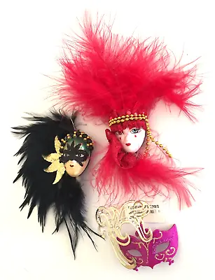 Mardi Gras Refrigerator Décor Magnets Masquerade Venetian Ornament Party Favor • $15.99