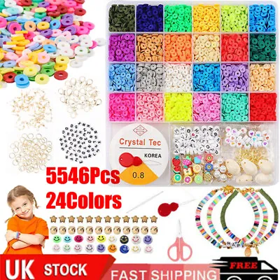 £9.69 • Buy 1 Set Polymer Soft Clay Beads Spacer Kit DIY Bracelets Jewelry Making Kids Gifts