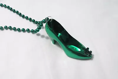 Metallic Green Mardi Gras Bead W/ A Plastic Shoe W/ Green Fleur De Lis • $3.99