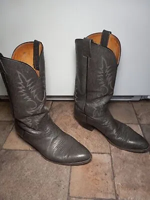 Vintage Nocona Dark Gray Men’s 10.5 D Cowboy Western Leather Boots Style #7593 • $60