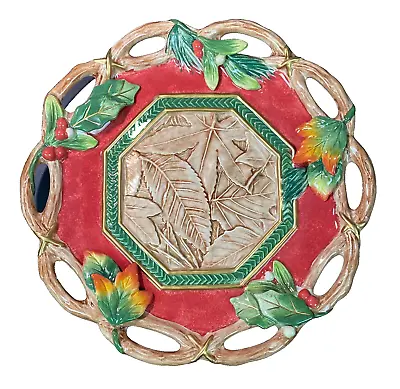 Fitz Floyd Christmas Lodge Fall Holiday Canape Plate 10” FF Ceramic Original Box • $31.99