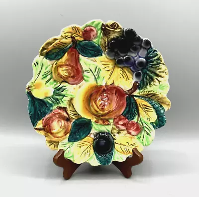 Vintage 8  Majolica Pottery Fruit Plate Made In Italy • $29.95