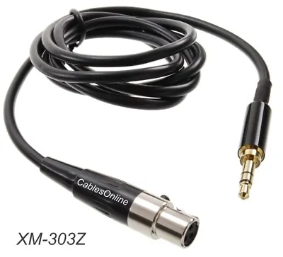 3ft Mini XLR Female To 3.5mm TRS Male Slim Plug Pro Lapel Mic Cable XM-303Z • $19.95