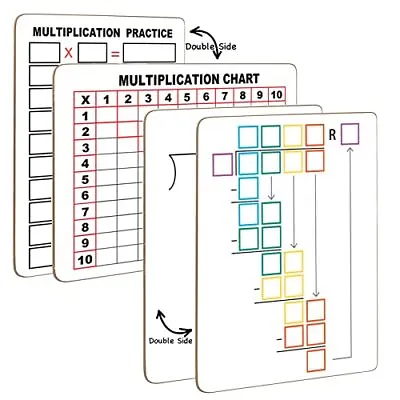 Dry Erase Division & Multiplication Chart White Board 9  X 12  Double Side Ta... • $28.66