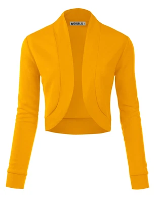 $11.99 • Buy Womens Long Sleeve Open Front Banded Bolrero Cardigan