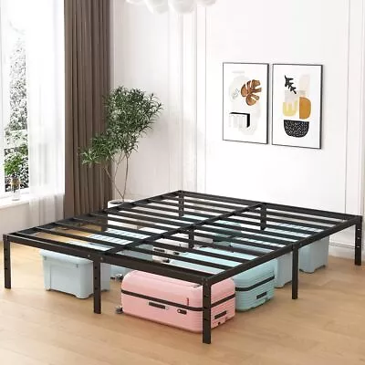 18 Inch Metal Platform Bed Frame Full King Queen Size Sturdy Steel Slat Support • $82.99