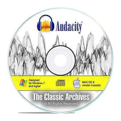 Audacity Professional Studio Audio Recording MP3 Music Editing Software CD F16 • $7.99