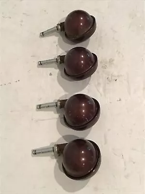 Lot Of 4 Vintage 2.5  SHEPHERD Metal Spherical Ball Swivel Caster Wheels Brown • $29.95