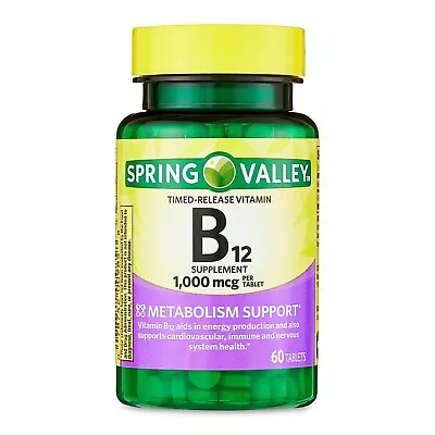 Spring Valley Slow-Release Vitamin B12 1000mcg 60ct • $7.35