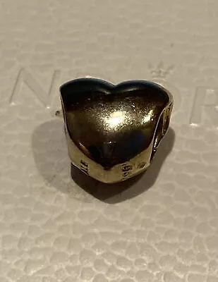 14ct Gold Pandora Puffy Heart Bead Charm • $179