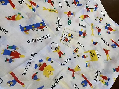 Kids Children Playtime Math Exercise Story Time   Cotton Fabric 104 X 11 Quilt • $8.50