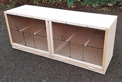 Double Finch Breeding Cage  38  X 15 X 12 With BLACK FRONTS 2 DOOR • £57