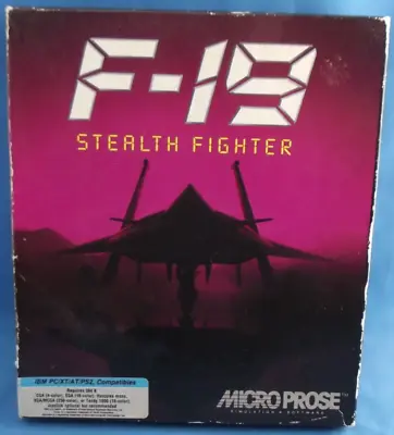 F 19 Stealth Fighter Micro Prose Vintage Simulation IBM PC XT AT PS2 5.25 • $39.57