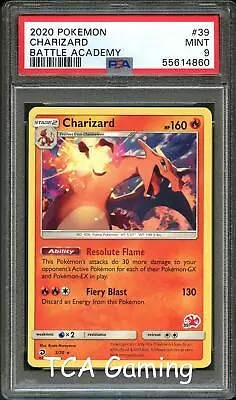 $19.99 • Buy PSA 9 MINT Charizard 3/70 BATTLE ACADEMY # 39 Non-Holo Promo Pokemon Card