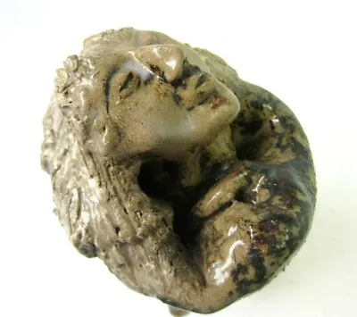 Modern Abstract Women Head Sculpture Ceramic Artist Signed “JAX” Very Good Cond. • $24.71