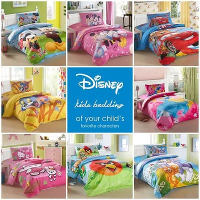 Disney Kids Bedding Quilt Duvet Cover Set Single Twin 3-Piece Cotton Bedding Set • $89.76