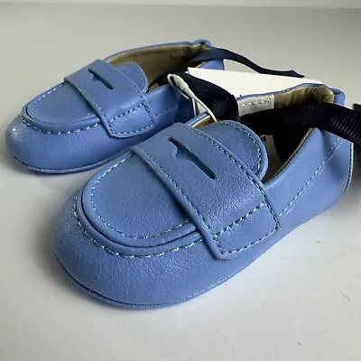 Janie And Jack Boys Moccasins Baby Penny Loafer  Sz 3/6 Months • $14.99