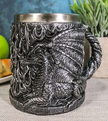 Ebros Medieval Flames Fire Dragon Mug Beer Stein Tankard Coffee Cup 5.75 Long • $23.95