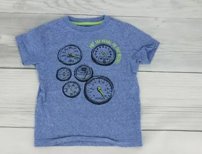 Gymboree Little Boys Race Car Graphic T Shirt Size 5 Distressed Blue • $3.75