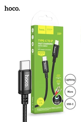 $12.99 • Buy Hoco X89 USB-C To Lightning Braided Super Tough Cable 100cm - Black