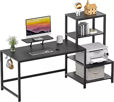 Computer Desk 58 Inch With Storage Printer Shelf Reversible Gaming Home Office D • $187.99