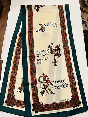 Vintage Irish Celtic Scarf Book Of Kells 50  × 12  New W/o Tags Dublin Ireland • $19.99