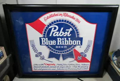 Vintage Pabst Blue Ribbon Beer PBR Lighted Sign Advertising 21.5  X 17.5  • $165