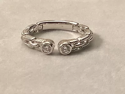 Judith Ripka Sterling Round Cut 0.10 Cttw Diamonique Ring-Sz 6 • $39.99